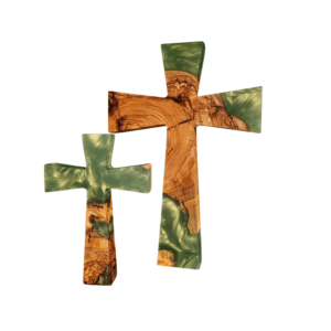 Olive Wood Epoxy Cross